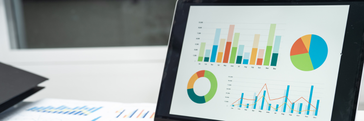 Laptop with graphs