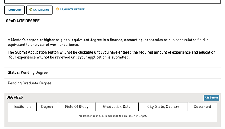 CTP application with masters step 5