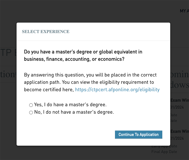 CTP application step 1