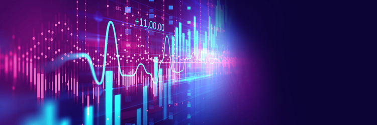 Technical financial graph on technology abstract background